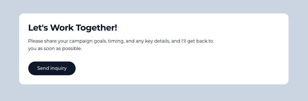 Built-in media kit contact form